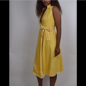 Vintage yellow wrap dress